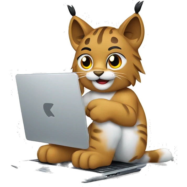 A lynx with a laptop emoji