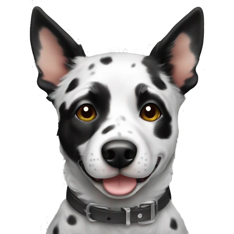 cute white and black cattle dog  emoji