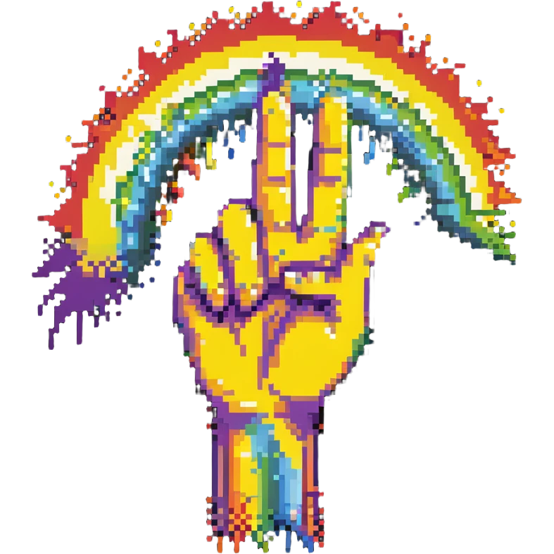 zesty hand gesture, extra flair, rainbow burst emoji