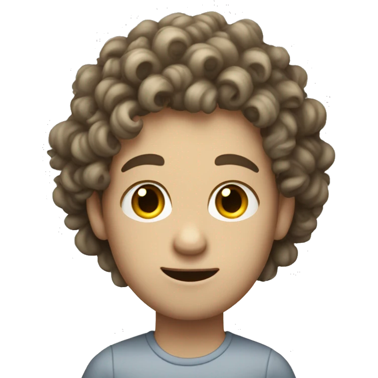 A white-skinned young man with curly hair says no emoji