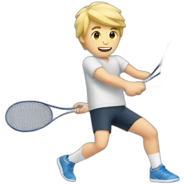 Blond guy, playing badminton emoji