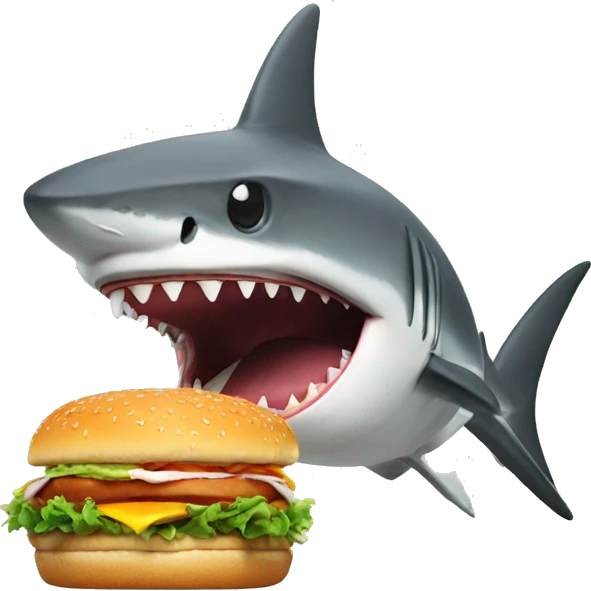 Sharke eating a burger emoji
