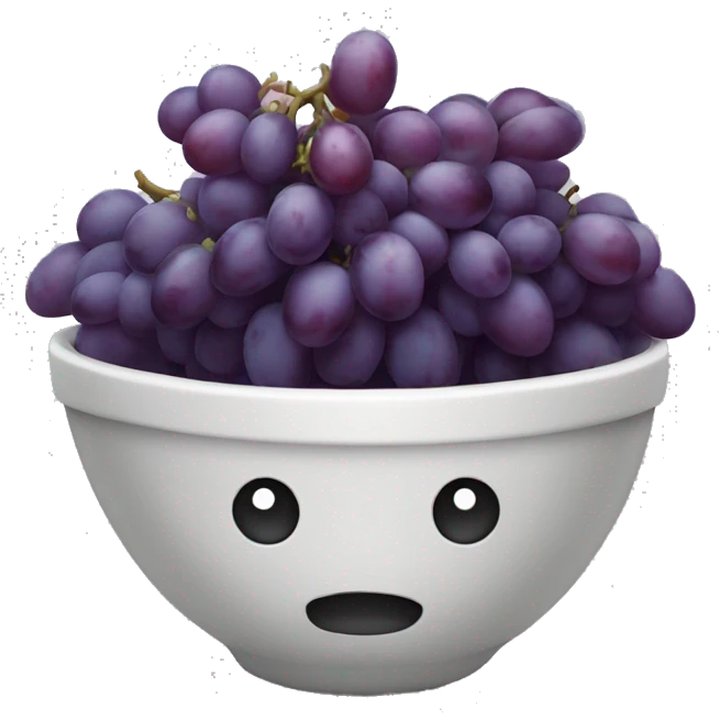Bowl with purple grapes  emoji