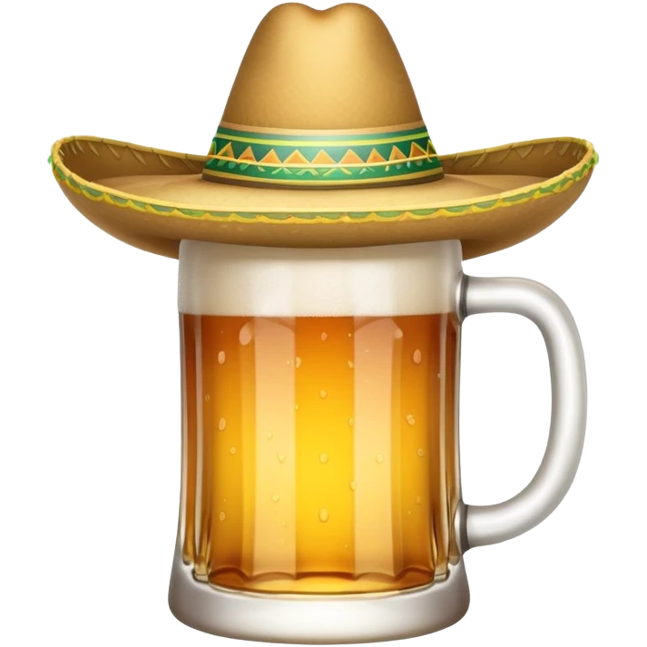 Beer mug with sombrero emoji