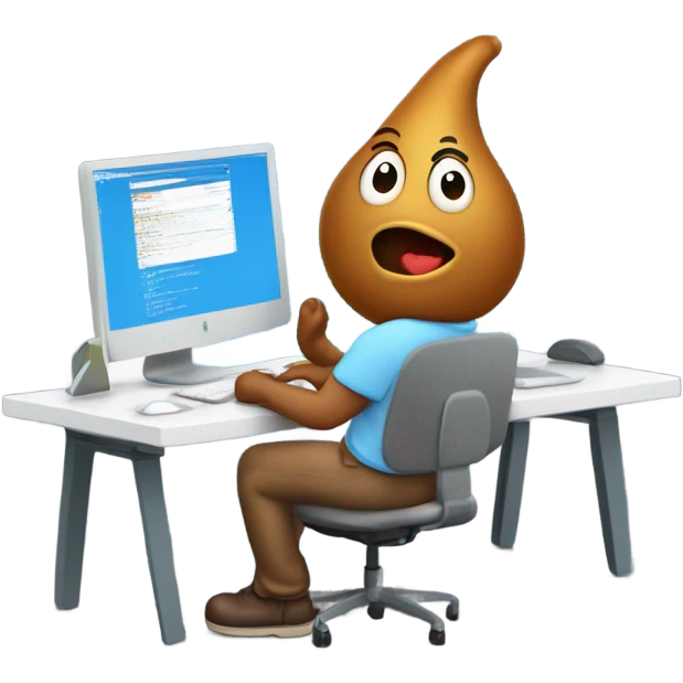 poop headed coder emoji