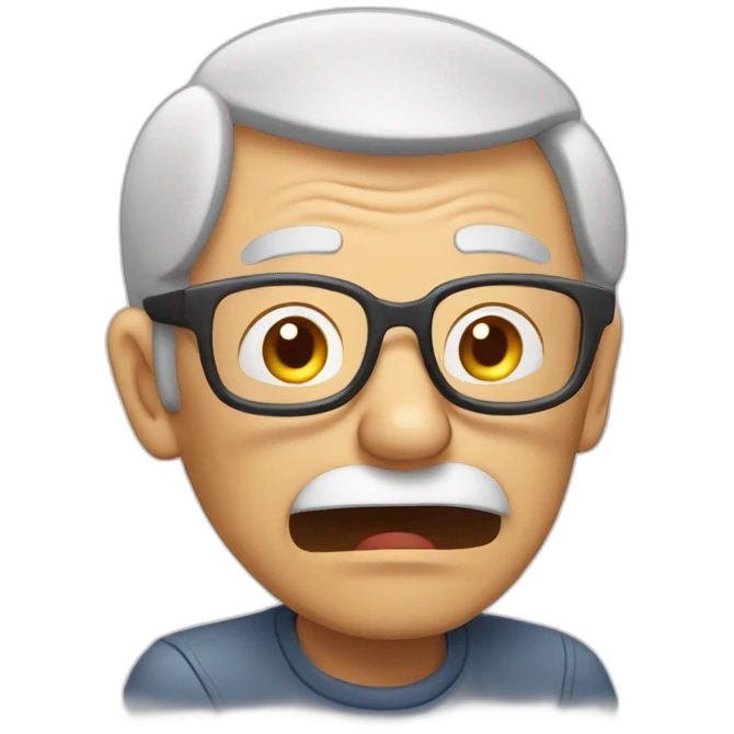 Old man yells at computer emoji