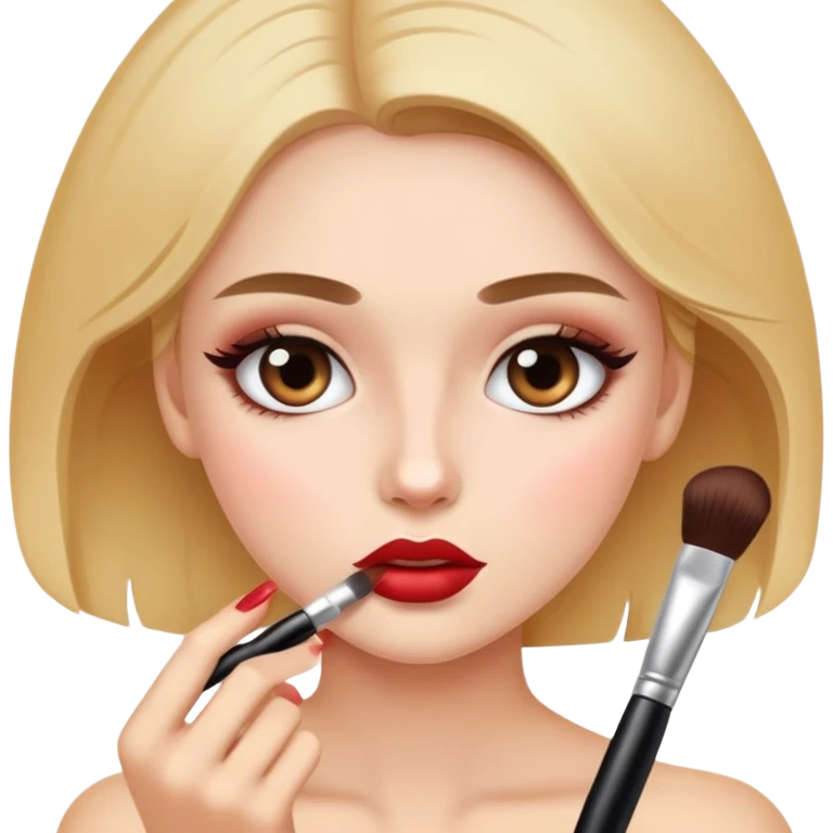 A girl putting on makeup  emoji