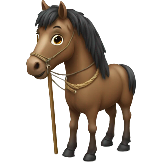 Horse with cane and fur coat emoji