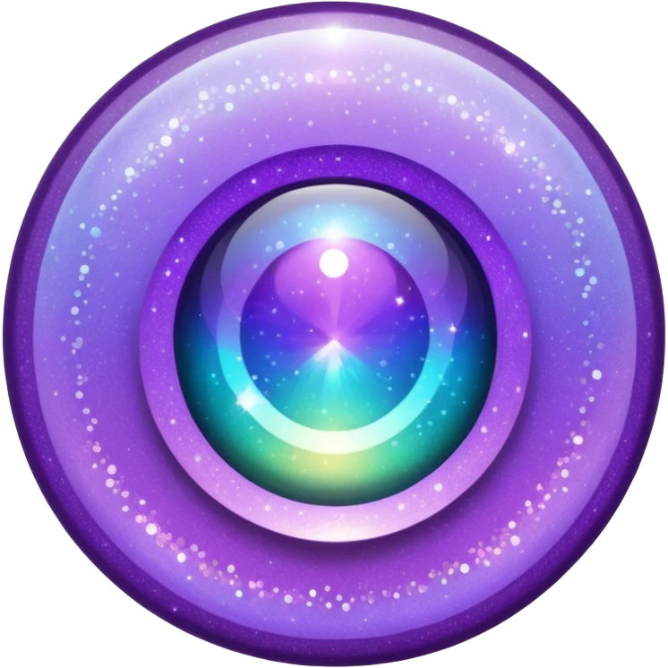 Glitter purple and cian inner circle emoji