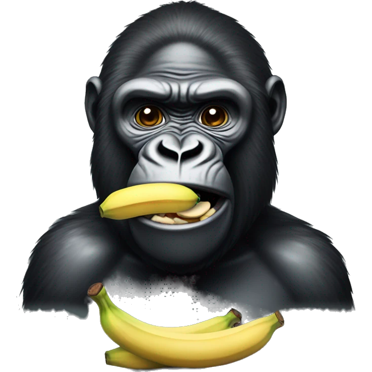 gorilla with 4 bananas in his mouth emoji
