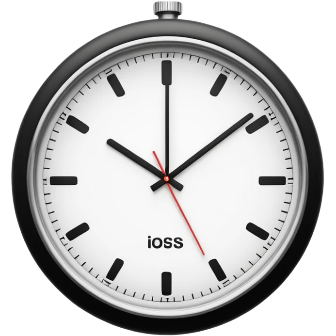 necesito un reloj, ilustrado minimalista, a blancoy negro, con linea delgada , como un icono emoji