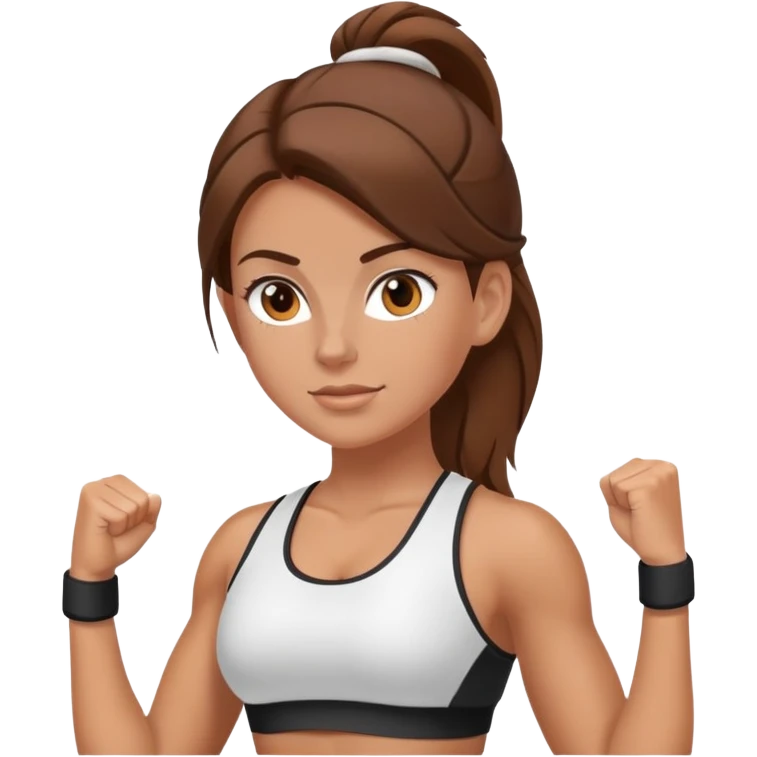 White Girl with brown hair at gym  emoji
