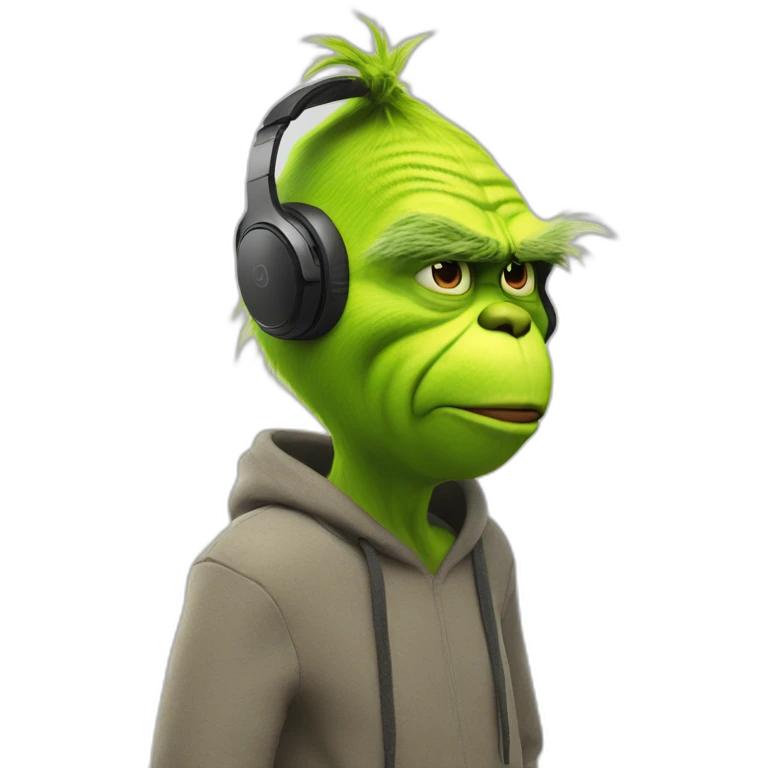 Grinch in vr headset full body emoji