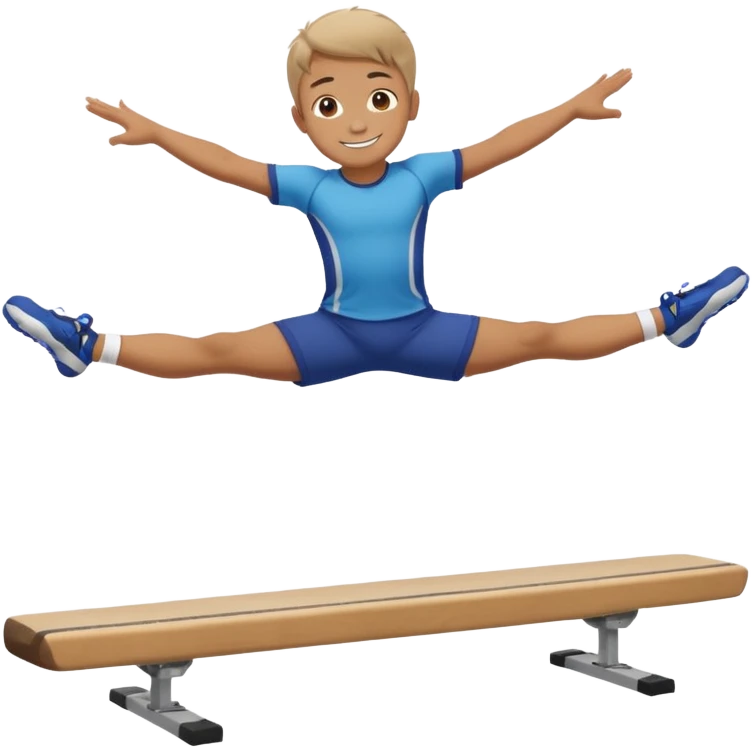 balance beam with a boy balancing on top flipping emoji emoji