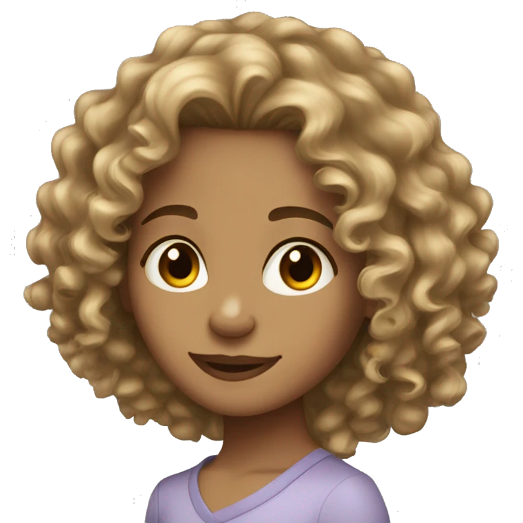 long curly hair light skin toned girl emoji
