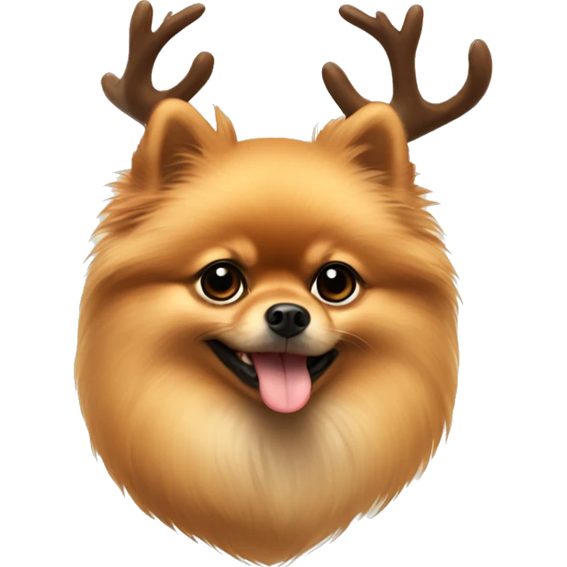 Tan Pomeranian with antlers  emoji