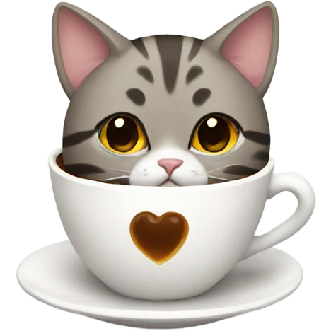 cat with coffee emoji