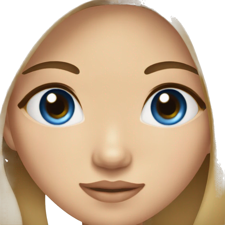 tan asian girl with dark long hair and blue eyes and birthmark below her right eye emoji