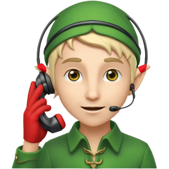 elf talking on the phone emoji