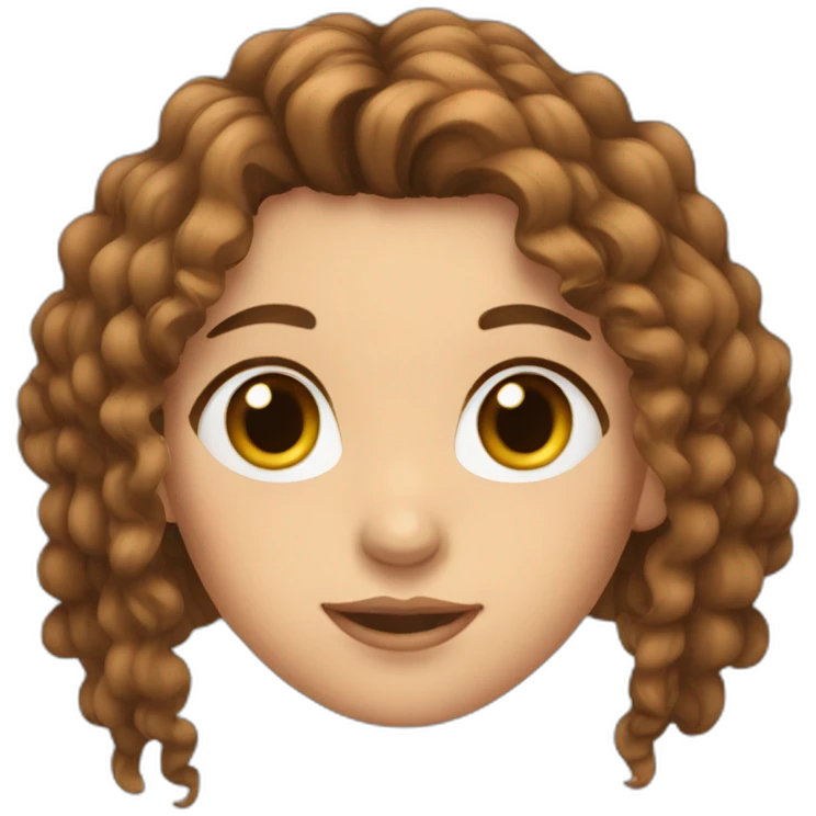 girl with brown weavy hair, brown eyes and thick brows emoji