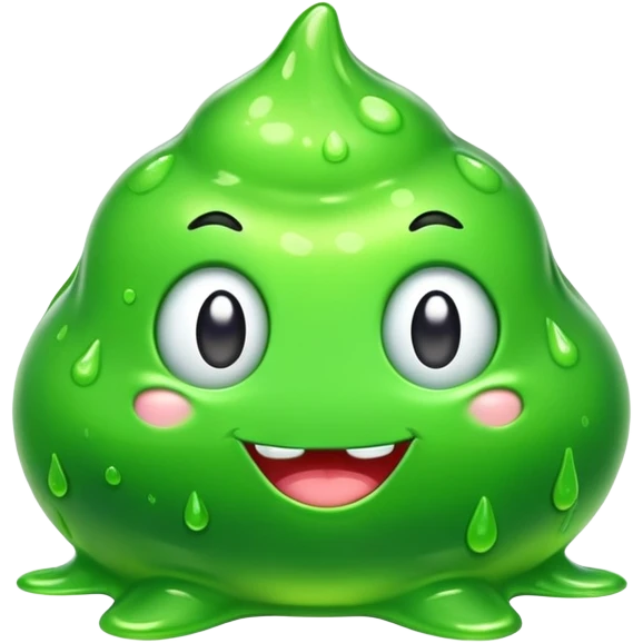 a cute gooey slime ball character emoji