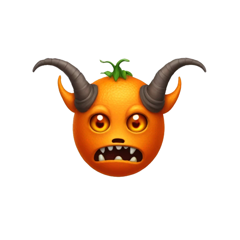 An evil orange monster with horns. emoji