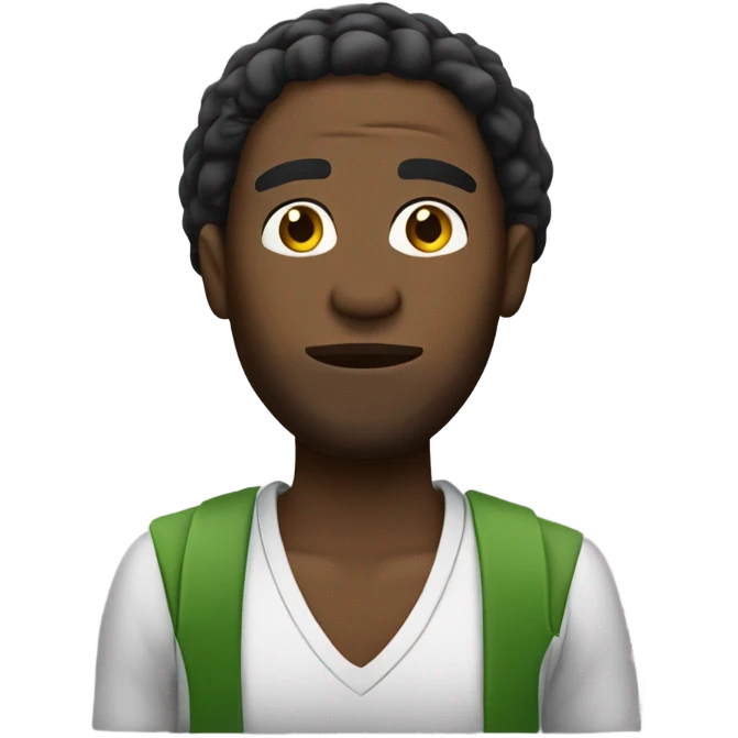Jamaican guy with the text “biggiedoo” written on his head  emoji