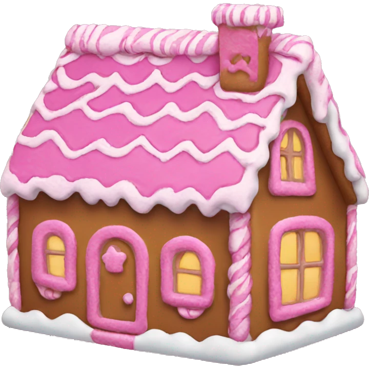 Pink gingerbread house emoji