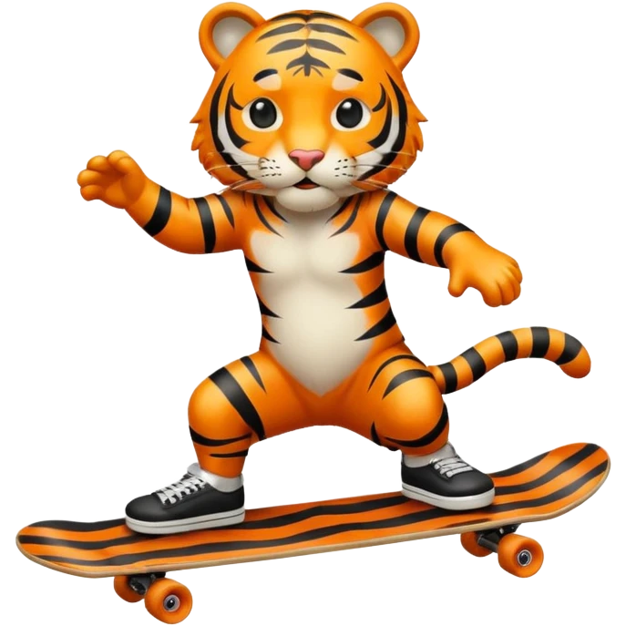 Tiger skateboarding  emoji