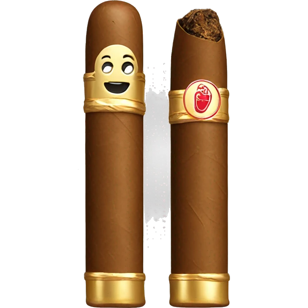 mini cigar with gold label in a black background emoji