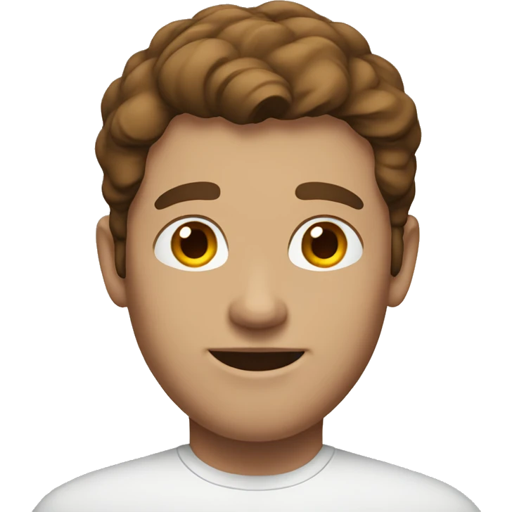 man with brown hair and white shirt emoji