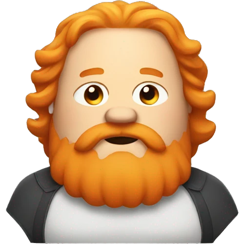 fat man with orange hair and large beard emoji