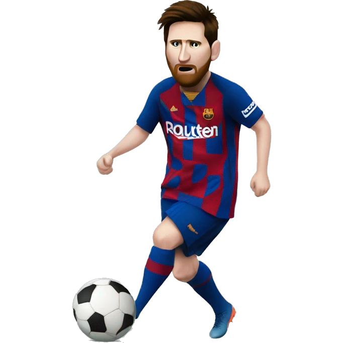 Messi with swollen ankle emoji