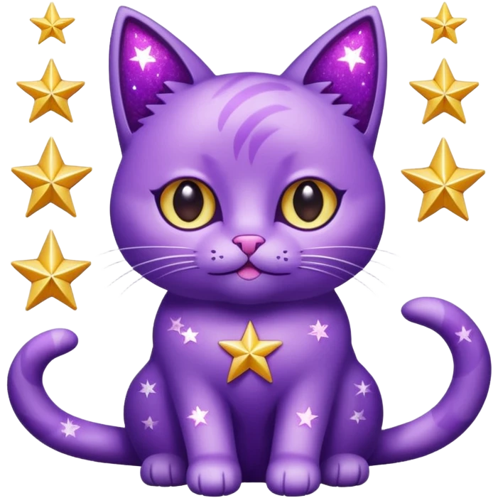 glitter purple Star cat emoji