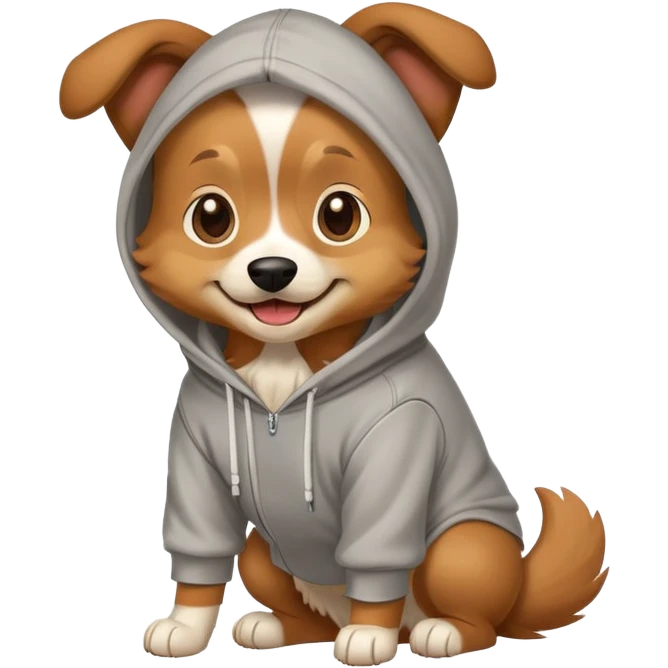 Dog wearing a hoodie  emoji