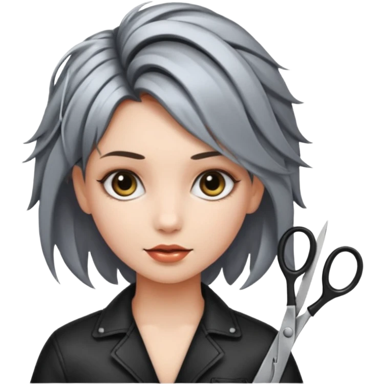 A girl that has sissors in her hair   emoji