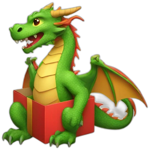 dragon from gift box emoji