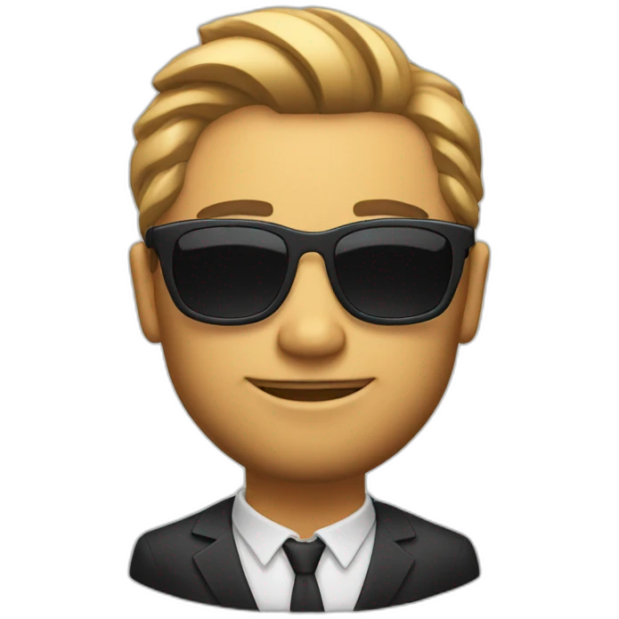 a gentleman, beard, sunglasses, slicked hair emoji