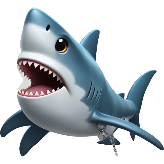 shark on a leash emoji