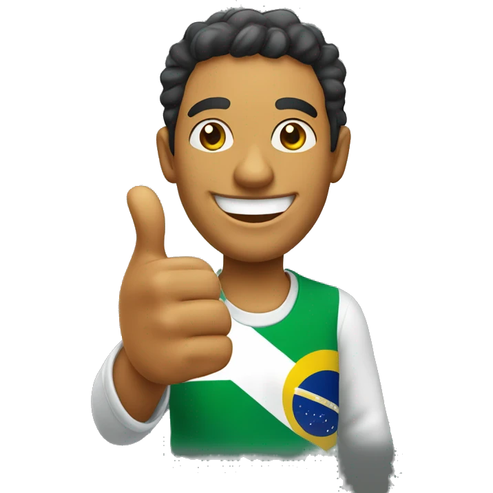 Smiling Brazilian man showing thumbs up  emoji