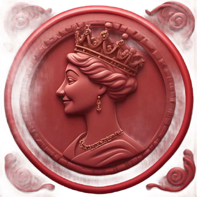 queen wax seal red broken circle emoji