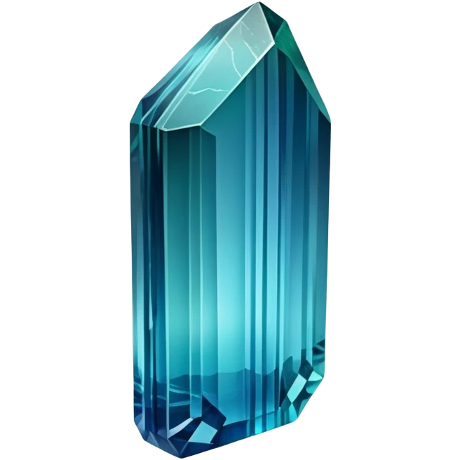 Long prismatic indicolite tourmaline crystal with deep sea blue color and natural striations emoji