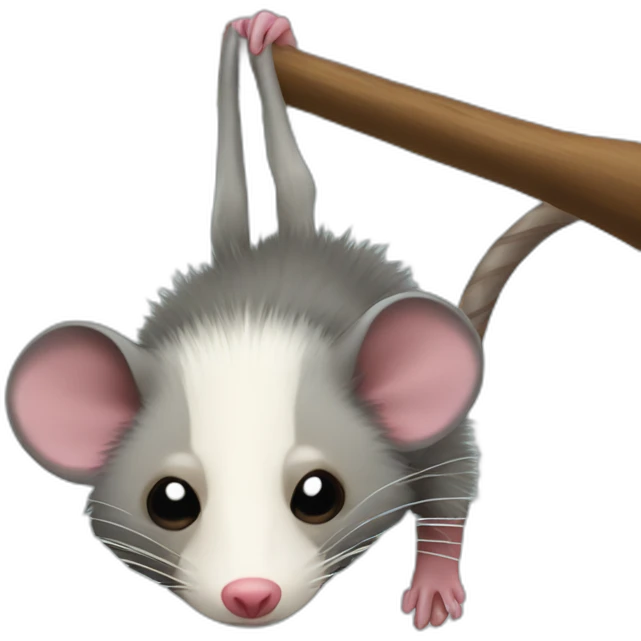 Opossum hanging upside down emoji
