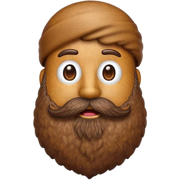 Poop emoji with beard emoji