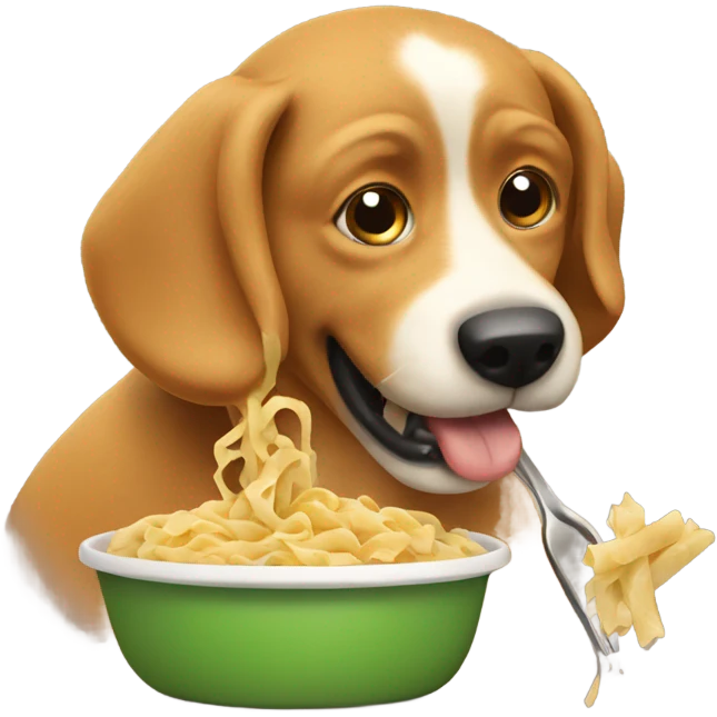dog eating pasta emoji