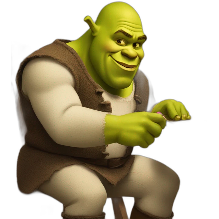 Shrek painting nails emoji