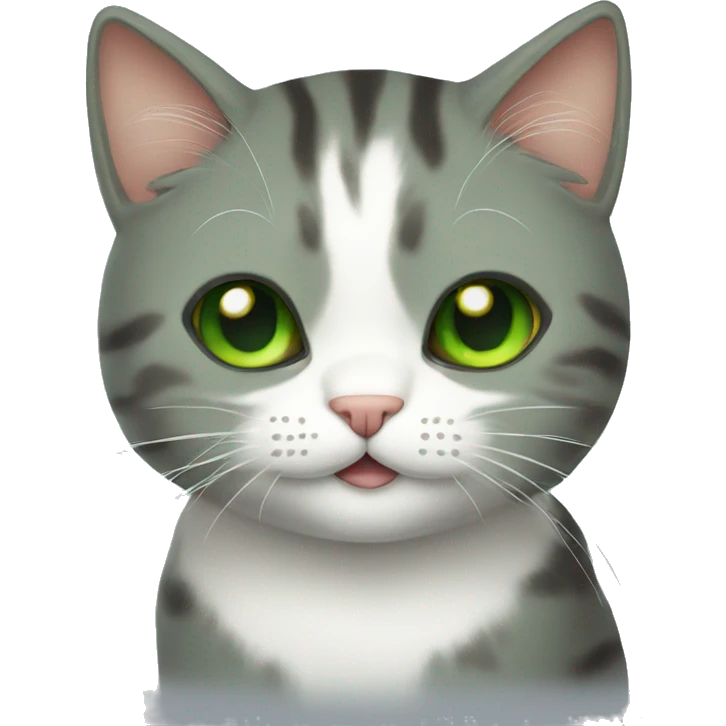 Green eyes cat emoji