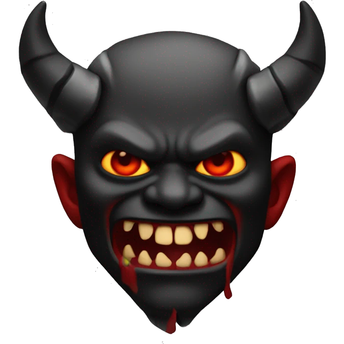 A black and red demon emoji