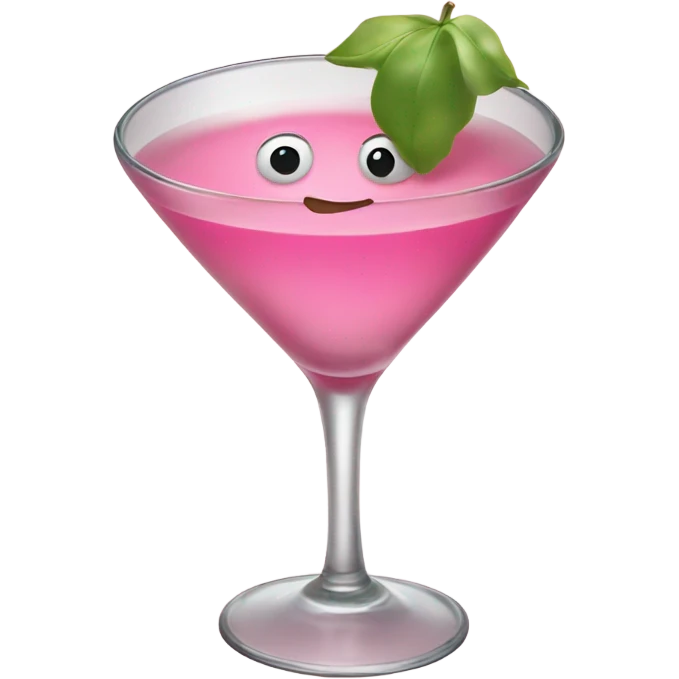 Smiling pink martini emoji