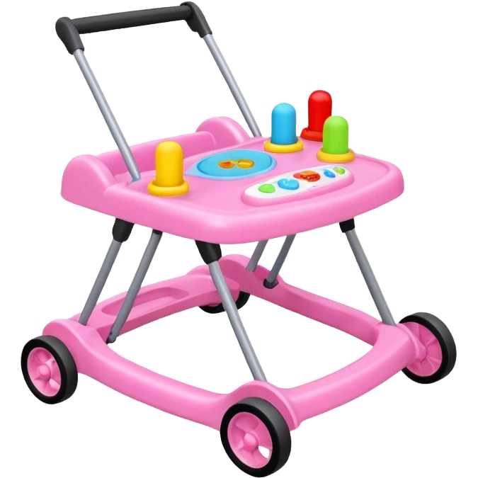 pink baby walker with toys on it emoji